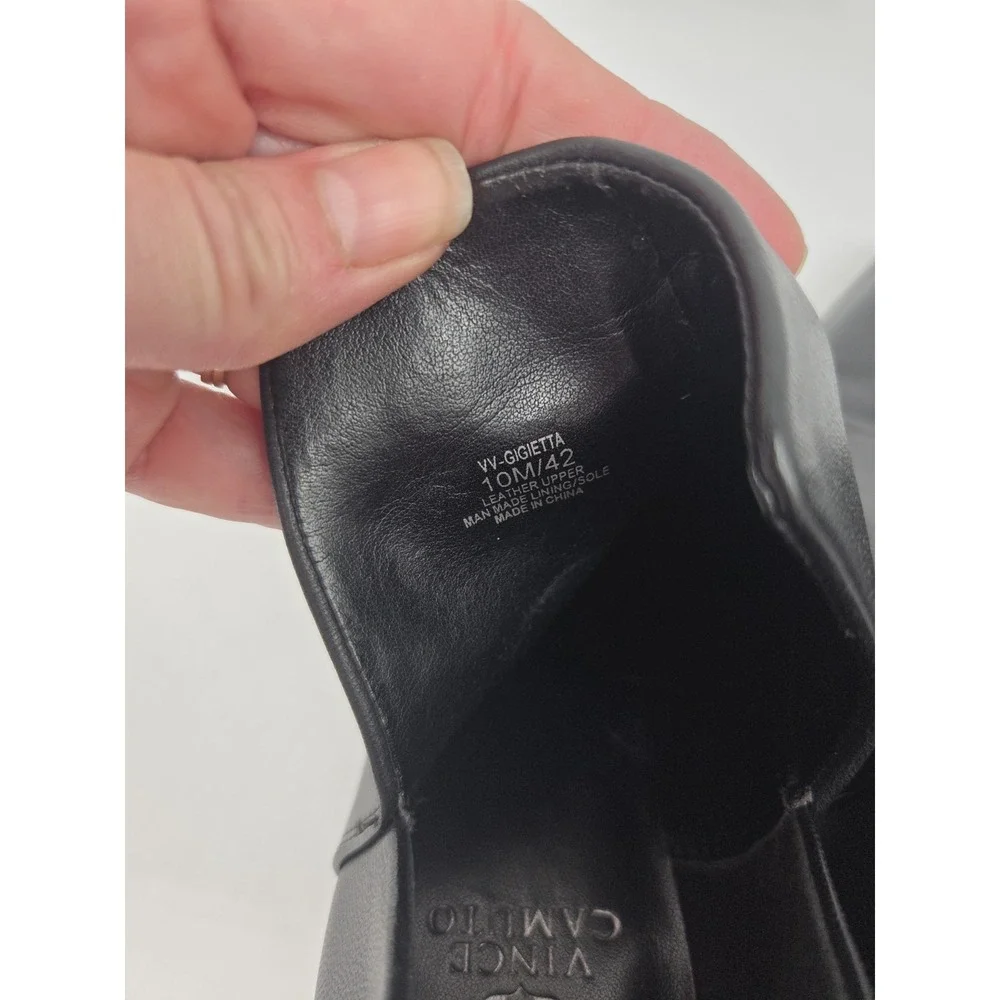 Vince Camuto Womens Size 10 M Black Leather Zip Ankle Fashion Boots Bootie